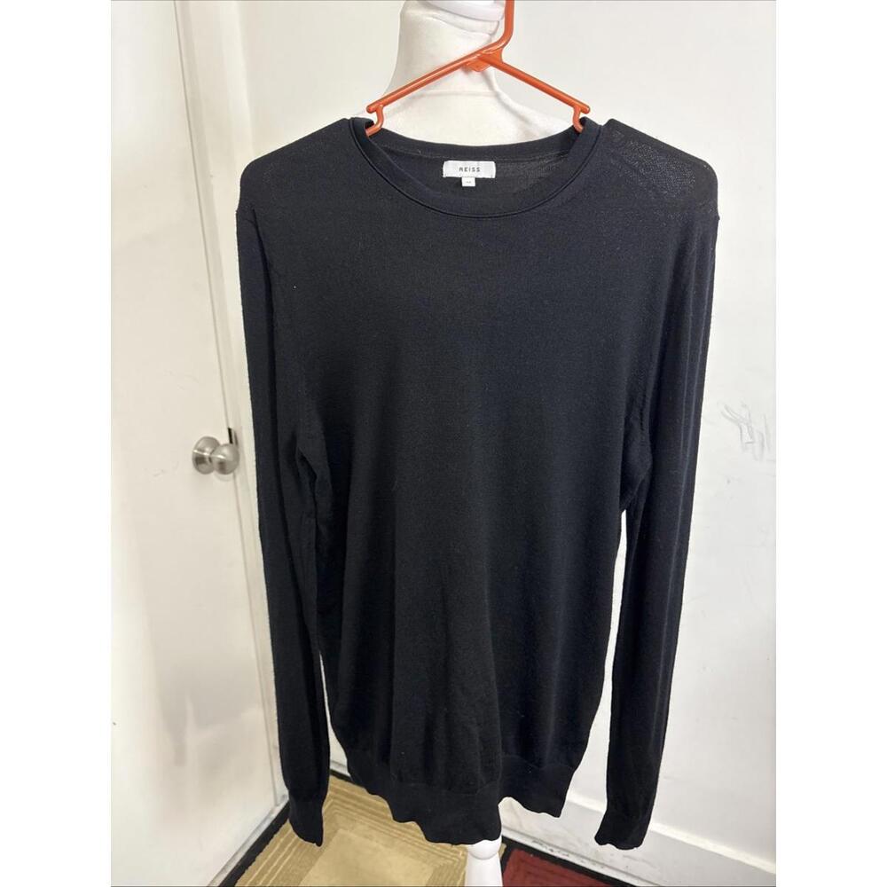 NWT REISS Men's Navy Wessex Merino Wool Crewneck Pullover Sweater SZ L‎ $145